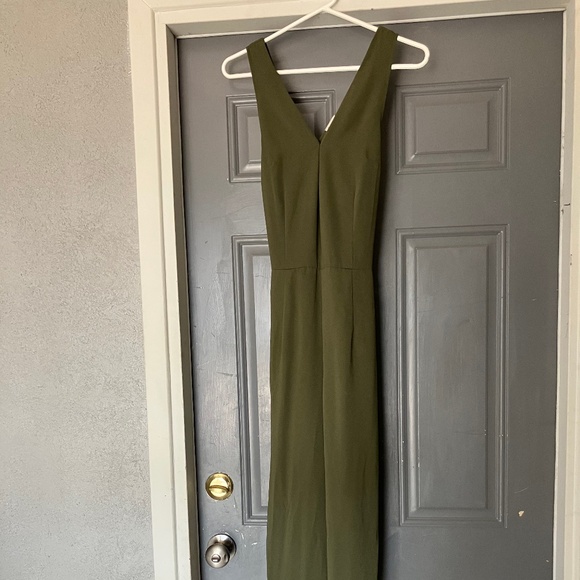 A New Day V-Neck Sleeveless Olive Green Jumpsuit - Picture 1 of 6